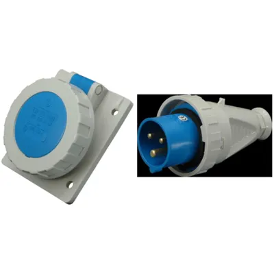Solutie Completa Priza Incastrata si Fisa Industriala SEZ IP67 (125A, 230V) - Conexiuni Monofazate de Mare Putere, Rezistente la Medii Dure