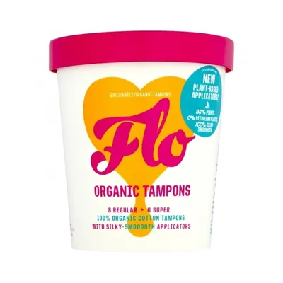 Pachet Super Combo cu 14 tampoane interne cu aplicator: Tampoane normale (8 buc) si super (6 buc), Flo