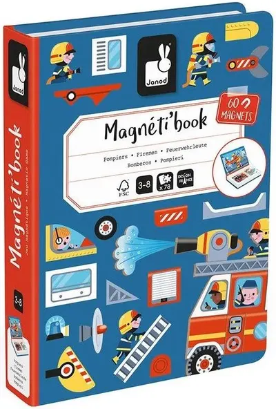 Carte magnetică pentru copii Janod - Pompierii