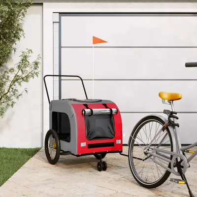 Gossi remorca bicicleta animale companie, rosu/gri textil oxford/fier