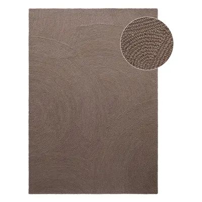 Covor taupe țesut manual din lână 80x150 cm Calmio – Hanse Home