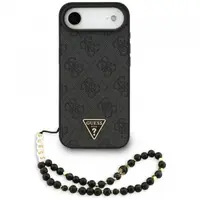 Husa MagSafe pentru Apple iPhone 17 Air, Guess, 4G Triangle Logo with Cord Strap, Neagra