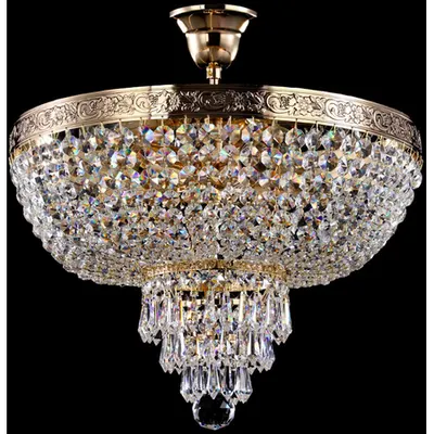 Candelabru Diamant Crystal Palace 6 becuri dulie normala E27 230V Diam. 50cm, H45 cm,Auriu