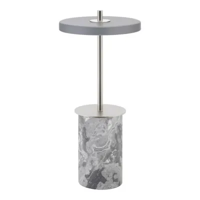 Veioză gri LED cu intensitate reglabilă din marmură cu abajur din metal (înălțime 25,5 cm) Asteria Move Mini – UMAGE