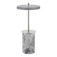 Veioză gri LED cu intensitate reglabilă din marmură cu abajur din metal (înălțime 25,5 cm) Asteria Move Mini – UMAGE