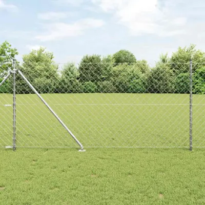 vidaXL Gard de lanț cu vârfuri 25 x 1 m Oțel Galvanizat Argintiu Plasă