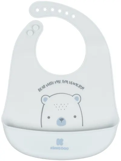 Bavetă din silicon KikkaBoo - Bear with me, Blue