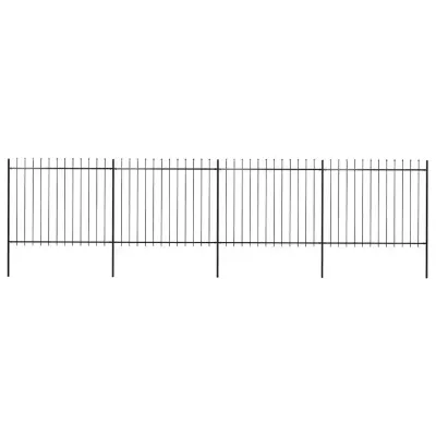 vidaXL Gard de grădină cu vârf tip suliță din oțel 671x150 cm, negru