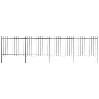 vidaXL Gard de grădină cu vârf tip suliță din oțel 671x150 cm, negru