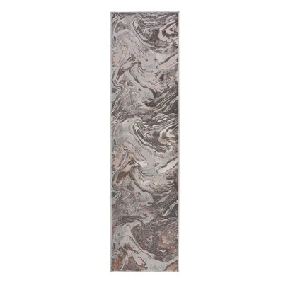 Covor tip traversă gri/bej 80x300 cm Marbled – Flair Rugs