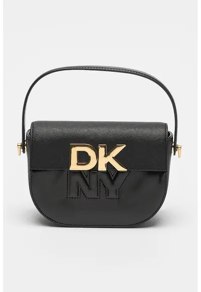 Geanta crossbody din piele cu aplicatie logo - Negru