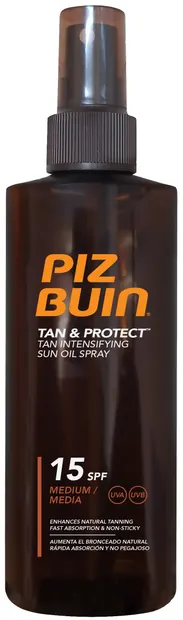Piz Buin Tan & Protect Ulei spray pentru bronzare rapidă, SPF15, 150 ml
