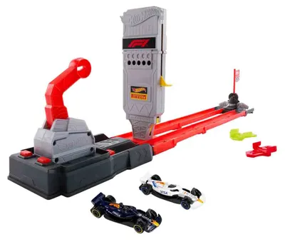 Set de joacă Hot Wheels Racing – Formula 1, Grid Start cu 2 mașinuțe