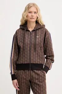 Lacoste hanorac cu fermoar și glugă pentru femei cu bumbac