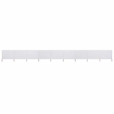 vidaXL Paravan anti-vânt cu 9 panouri, alb nisipiu 1200x160 cm textil