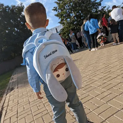Ghiozdan personalizat Iepuras Baietel