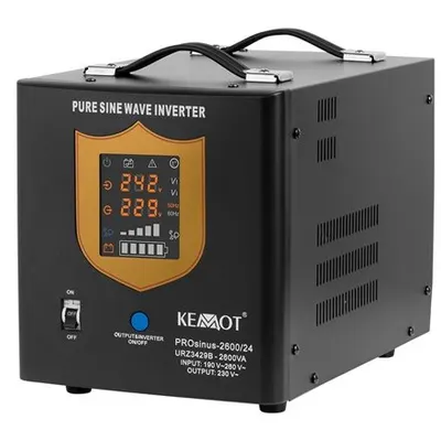 UPS centrale termice 2600VA/1800W KEMOT URZ3429B, borne externe, 24v, necesita 2 acumulatori 12v inseriati, unda sinusoida pura