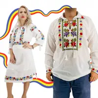 Set Cuplu Traditional 385 Camasa Traditionala si Rochie Traditionala