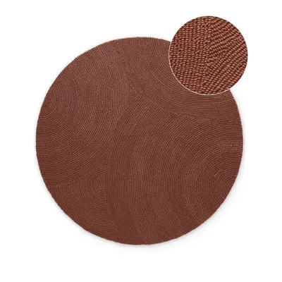 Covor cărămiziu țesut manual rotund din lână ø 200 cm Calmio – Hanse Home