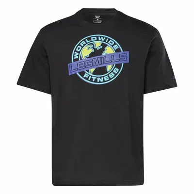 Tricou cu Mânecă Scurtă Bărbați Reebok Les Mills® Oversized Graphic Negru