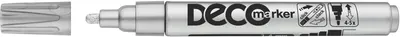 Marker permanent Ico Deco - varf rotund, argintiu