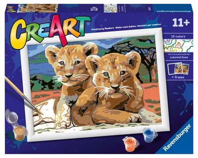 Set de pictură pe numere Ravensburger CreArt - pui de leu