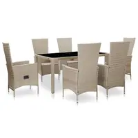 Gossi set mobilier de exterior cu perne, 7 piese, bej, poliratan