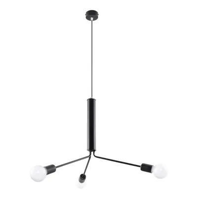 Lustră neagră cu abajur din metal ø 74 cm Donato – Sollux
