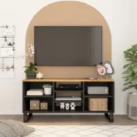 Gossi dulap tv, 100x33x46 cm, lemn masiv de mango si lemn prelucrat