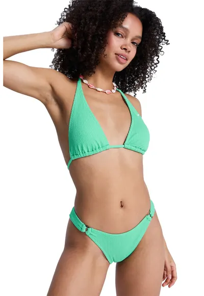 Sutien halter de baie cu logo Sunshine - Verde turcoaz