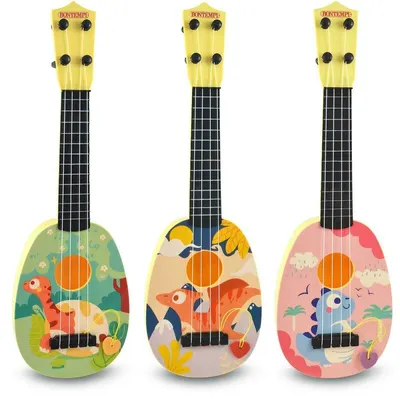 Mandolina, Bontempi, Cu 4 corzi, Dezvolta abilitatile motorii, Stimuleaza auzul si atentia auditiva, 54 cm, 3 ani+, Multicolor
