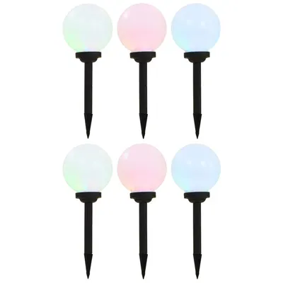 Gossi lampi solare de exterior, 6 buc., 20 cm, rgb, sferic, led