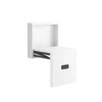 Scaun pliabil de perete din lemn pentru &icirc;ncălțăminte &ndash; MDF &amp; oțel, design modern-alb
