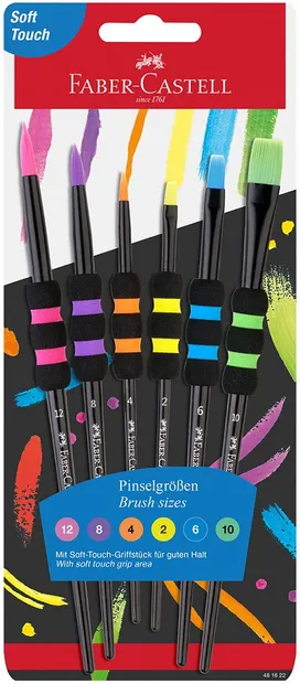 Set de pensule pentru pictură Faber-Castell Black Edition - 6 bucăți