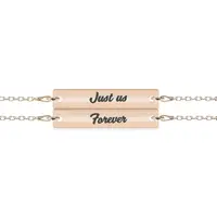 Chris - Set bratari personalizate tablita cu nume pentru cuplu din argint 925 placat cu aur roz
