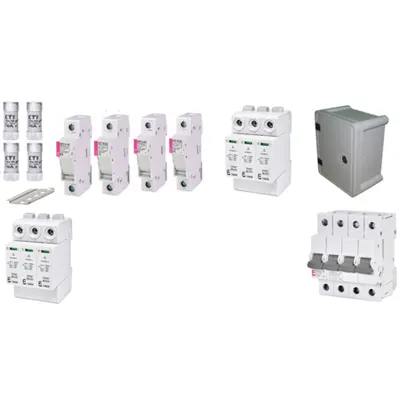 Pachet protectie DC pentru tablou electric fotovoltaic doua stringuri, max 12Kw Trifazat