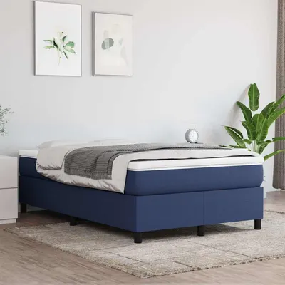 vidaXL Cadru de pat cu arcuri țesătură albastră 120x200 cm