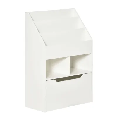 Biblioteca pentru Copii cu mai Multe Rafturi Suport de Organizare cu Sertar de Depozitare pentru Camera de Joaca, Alb HOMCOM | Aosom Romania