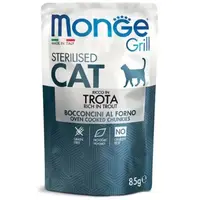 Hrana umeda pisici, Monge Grill Sterilised, Pastrav, 85 g