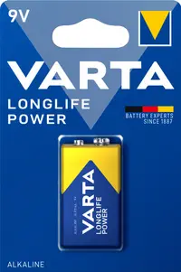 Baterie alcalină VARTA - Longlife Power, 9V, 1 buc.