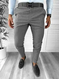 Pantaloni barbati eleganti regular fit gri B1769 114-3