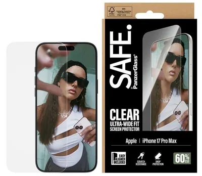 Protector de sticlă PanzerGlass - Safe EasyAligner, iPhone 17 Pro Max, transparent