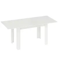 HOMCOM Masă extensibilă, 140/180 x 80 cm Masă de bucătărie pentru 6-8 persoane, pentru bucătărie, sufragerie, Alb | Aosom Romania