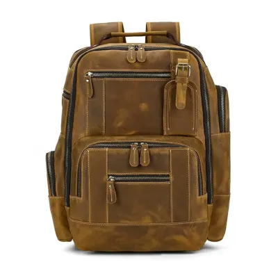 Rucsac pentru barbati, Eiran GT3335, piele naturala, Cognac