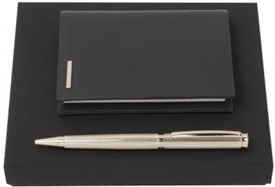 Set stilou și caiet Hugo Boss Sophisticated - Negru și auriu