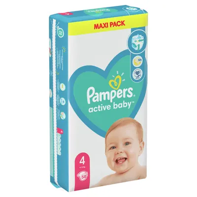 Scutece bebelusi Pampers - Active Baby 4, 58 buc.