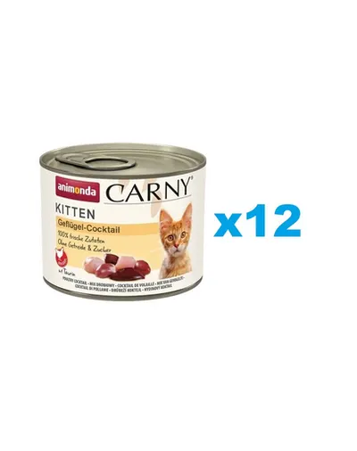 ANIMONDA Carny Kitten Poultry Cocktail 12x200 g hrana pisoi, cocktail de pasare