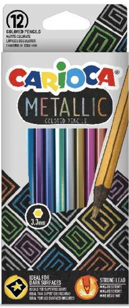 Creioane colorate Carioca - Metallic, 12 culori