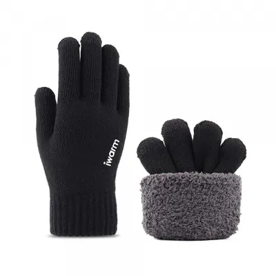 Manusi De Iarna Tactile Iwarm ST0018, Marime 23cm, Negre