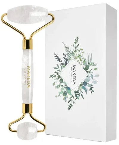 Makeda Botanics Rolă dublă de masaj facial, cuarț pur